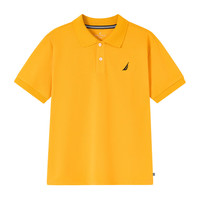 诺帝卡 NAUTICA童装【儿童基本款】 男童POLO衫夏季短袖T恤抑菌 黄 色-凉感抗菌面料 140cm
