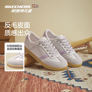 Skechers斯凯奇儿童德训鞋时尚复古女童潮流休闲鞋中大童低帮板鞋 魔术贴/浅粉色/LTPK 28.5码