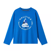NAUTICA诺帝卡童装 男女童长袖T恤春秋季打底衫经典儿童美式复古 宝蓝 160cm