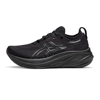 ASICS 亚瑟士 GEL-NIMBUS 26 女子耐磨透气缓震回弹跑鞋 1012B601-002 黑色/（宽楦D） 39