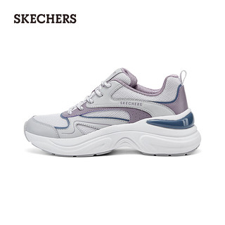 斯凯奇（Skechers）跑步鞋女夏季2024年复古慢跑鞋177565 灰色/多彩色/GYMT 36.5