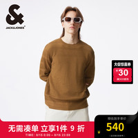 杰克·琼斯(JACK&JONES)秋季常规纯棉罗纹圆领基础百搭舒适长袖毛针织衫男224324003 橡胶棕F09 常规 橡胶棕F09 165/88A/XS