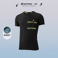 HLA海澜之家短袖T恤男24新运动SUWUKOU联名上衣HNTBW3W197A 黑色HK 165/84A S114~124斤