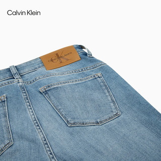 Calvin Klein Jeans24秋季新款女士复古ck毛边裤脚高腰修身微喇牛仔裤J224414 1AA-牛仔浅蓝 2