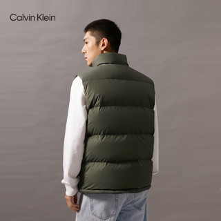 Calvin Klein Jeans【防泼水】24秋季新款男士ck鸭绒绗缝立领羽绒马甲J326814