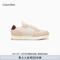 Calvin Klein Jeans24秋季男士复古潮流ck拼接印花运动跑鞋德训鞋YM01118 0HR-蛋壳色 42