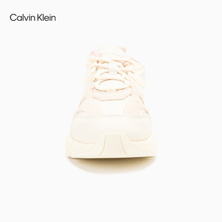 Calvin Klein Jeans24秋季女士复古ck撞色拼接印花网球鞋运动鞋YW01566 02Y-牛乳白 38