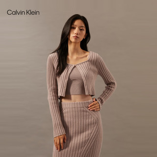 Calvin Klein Jeans24秋季女士ck方领吊带背心针织衫毛衣两件套J224571 PCF-摩卡米 L