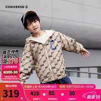 Converse匡威儿童装男童夹克2024秋季中大童休闲运动上衣外套 燕麦色 130/64（7）