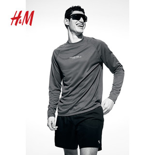 H&M【 MOVE DryMove™】男士运动短裤夏篮球跑步网纱短裤1025404 黑色001 175/88