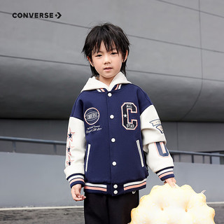 Converse儿童童装2024男童夹克儿童时尚潮流百搭棒球服 藏青蓝 110/52S（T3）