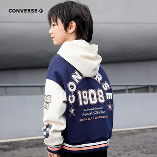 Converse儿童童装2024男童夹克儿童时尚潮流百搭棒球服 藏青蓝 150/72（M）