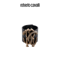 roberto cavalli 罗伯特·卡沃利 RC女士手镯 黑色蛇纹标志皮革手镯Roberto Cavalli