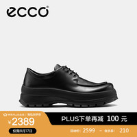 爱步(ECCO)乐福鞋女 24年夏季百搭厚底粗跟摩登牛皮单鞋女 踪迹220733 黑色22073301001 35