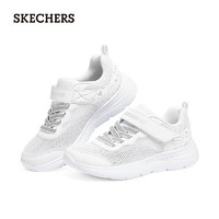 斯凯奇（Skechers）透气魔术贴儿童休闲鞋312012L 白色/银色/WSL 36码