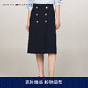 TOMMY HILFIGER24新款秋冬女装时尚双排扣商务职场西装裙半身裙WW0WW43628 藏青色DW5