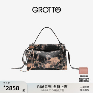 GROTTO个乐24年R66系列中号手提包单肩斜挎包 晕染黑 M