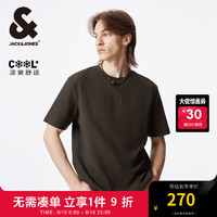 杰克·琼斯（JACK&JONES）秋季款男士圆领基础百搭贴布图案日常休闲常规短袖T恤224301088 黑橄榄E06 黑橄榄E06 190/108A/XXL