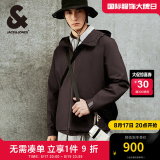 杰克·琼斯（JACK&JONES）秋季时尚潮户外百搭防泼水宽松连帽拉链夹克外套男224321037 E39 页岩紫 185/104A/XL