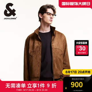 杰克·琼斯（JACK&JONES）秋季宽松立领时尚潮流百搭舒适休闲长袖夹克外套男224321013 橡胶棕F09 常规 橡胶棕F09 170/92A/S