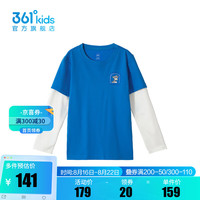 361°361度童装男童长袖针织衫2024年秋季中大童长袖 恋之蓝 175cm