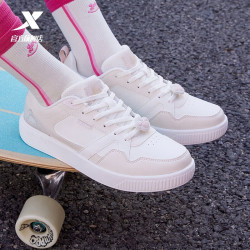 xtep特步奥特莱斯板鞋女鞋休闲鞋小白鞋运动鞋学生百搭潮流板鞋象牙粉