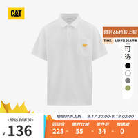 CAT卡特24夏男户外凉感速干防晒多功能logo设计短袖T恤 白色 2XL