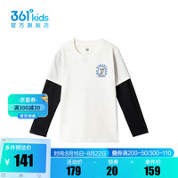 361°361度童装男童长袖针织衫2024年秋季中大童长袖 羽白 150cm