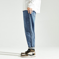 唐狮 TONLION男士牛仔裤长裤男士休闲裤秋冬季薄款宽松锥形小直筒牛仔长裤