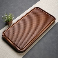 金镶玉茶盘托盘 竹木家用排水式功夫茶台茶具配件托盘 锦川竹木大号