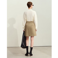 AMII2024秋老钱风通勤抗皱免烫半身裙女小个子A字裙子西装裙12413017 姜黄 160/68A/M