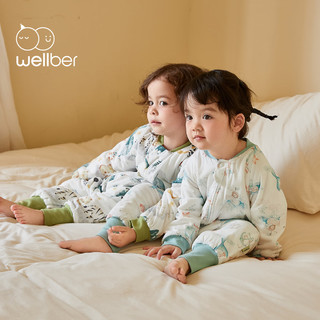 威尔贝鲁（WELLBER）婴儿睡袋儿童分腿防踢被子宝宝儿童柔软纯棉秋冬保暖抗菌厚24 奇妙航行(薄棉)15-20℃ 2XL(身高110-125cm)