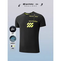 HLA海澜之家T恤24新SUWUKOU联名速干短袖男春秋HNTBW3W195A 黑色HH 165/84A S114~124斤