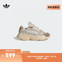 adidas OZMILLEN EL轻盈百搭老爹鞋男小童儿童阿迪达斯三叶草 奇妙白/汉玉白/矾土棕 33.5码