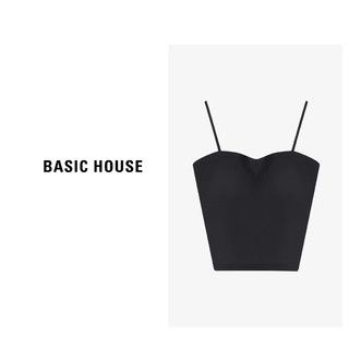 Basic House/百家好夏季短款美背女款吊带背心打底-B0624B5U552 青色 L100-110斤