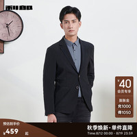 利郎(LILANZ)休闲西服外套男修身微弹24秋季商务男士西装外套 黑色(23QDX341SA) 180/92A