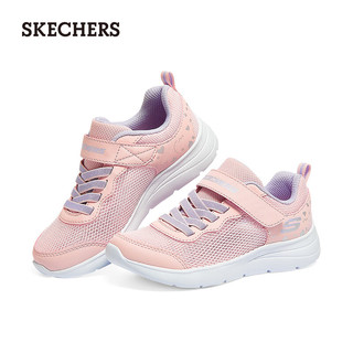 斯凯奇（Skechers）透气魔术贴儿童休闲鞋312012L 粉红色/多彩色/PKMT 33码