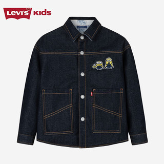 Levi's李维斯童装男童衬衫儿童格子衣服 中世纪蓝 140/68