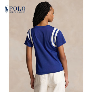 Polo Ralph Lauren 拉夫劳伦 女装 24年秋徽标平纹针织T恤RL26061 400-蓝色 XXS