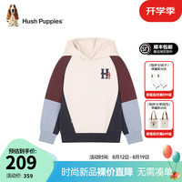 暇步士(Hush Puppies)童装儿童男大童2024春秋舒适柔软百搭休闲感经典连帽卫衣 奶油色 150cm