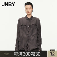 JNBY24秋衬衣桑蚕丝宽松长袖5O7212550 206/深褐 M