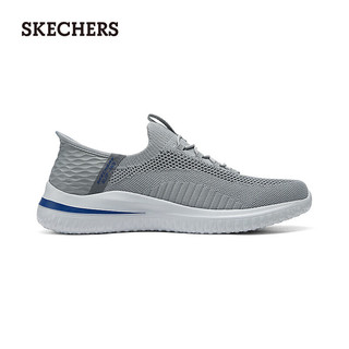 斯凯奇（Skechers）休闲男款时尚健步鞋舒适透气210955 灰色/GRY 42.5