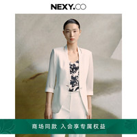 奈蔻夏季镂空V领拼接职业西装外套 白色 2XL