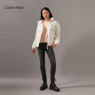 Calvin Klein Jeans【防泼水】24秋季女士ck大口袋鸭绒立领羽绒服J224676 YBI-牛乳白 XS