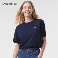 法国拉科斯特 LACOSTE女装24宽松休闲纯色简约休闲落肩短袖T恤TF7215 166/藏青色 34 /155