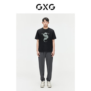 GXG男装经典收口系绳长裤2024夏季#G24D022027 深灰色 180/XL