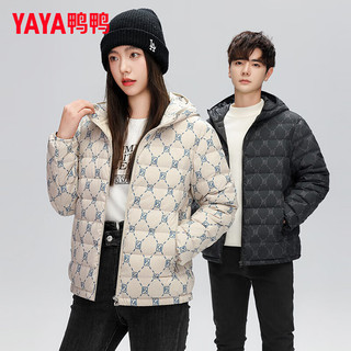 鸭鸭羽绒服鸭鸭（YAYA）羽绒服短款2024冬季时尚简约连帽男女同款保暖外套M 黑色 185/100A (XXL)