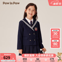PawinPaw卡通小熊童装2024年秋冬女童夹克海军风外套俏皮可爱 Navy藏青色/59 150cm