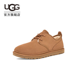 UGG 男士时尚舒适纯色平底系带经典靴休闲时尚靴 1166760 栗色 40