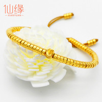 仙缘 足金999盘缠黄金手链转运珠金手链金珠碎黄金绳古法串珠钱串子